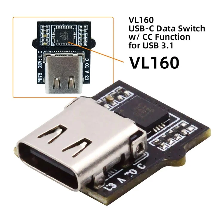 CN-031 Conector hembra tipo C DIY con chip VL160 para reemplazar conector hembra DIP USB3.0 tipo A