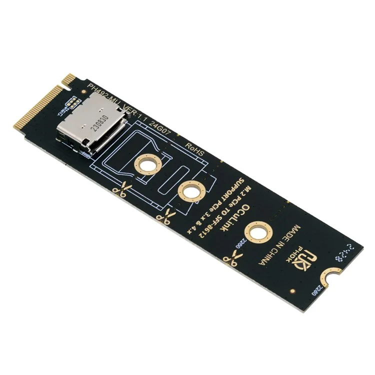 SF-023-2280BK 2280 PCI-E4.0 M.2 M-Key to Oculink SFF-8612 SFF-8611 Vertical Host Adapter