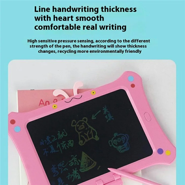 8.5-inch Cartoon Butterfly LCD Handwriting Board Kids Color Drawing Writing Graffiti Memo Pad - Pink