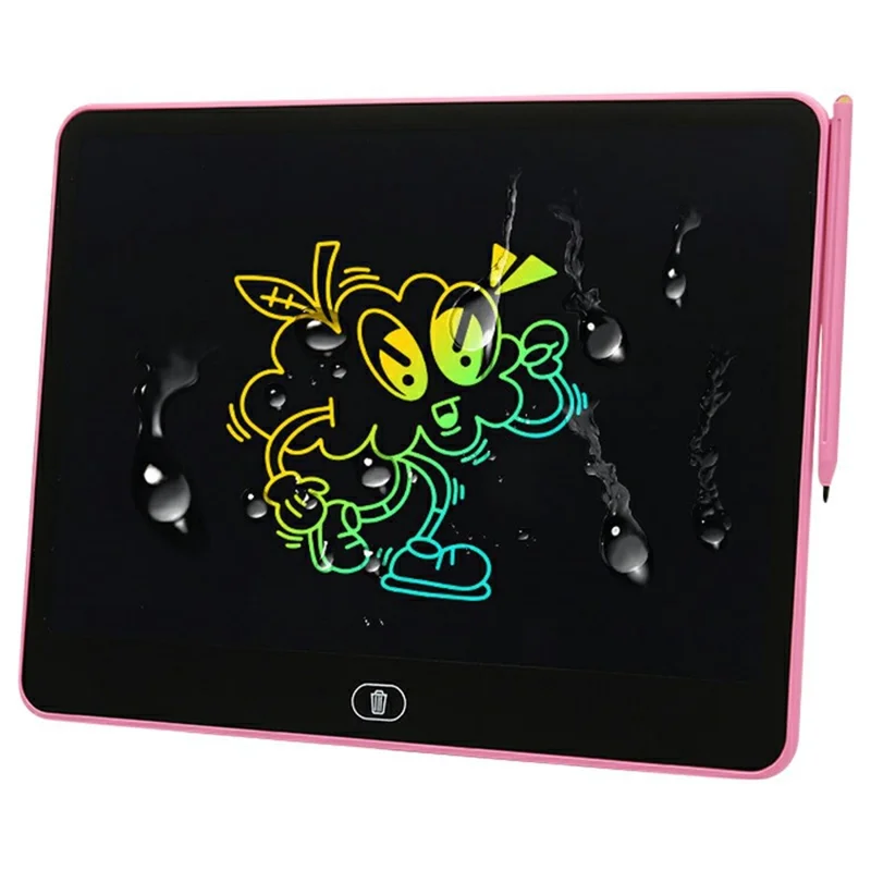 H13 13-inch Horizontal LCD Handwriting Board Kids Color Drawing Writing Graffiti Memo Pad - Pink