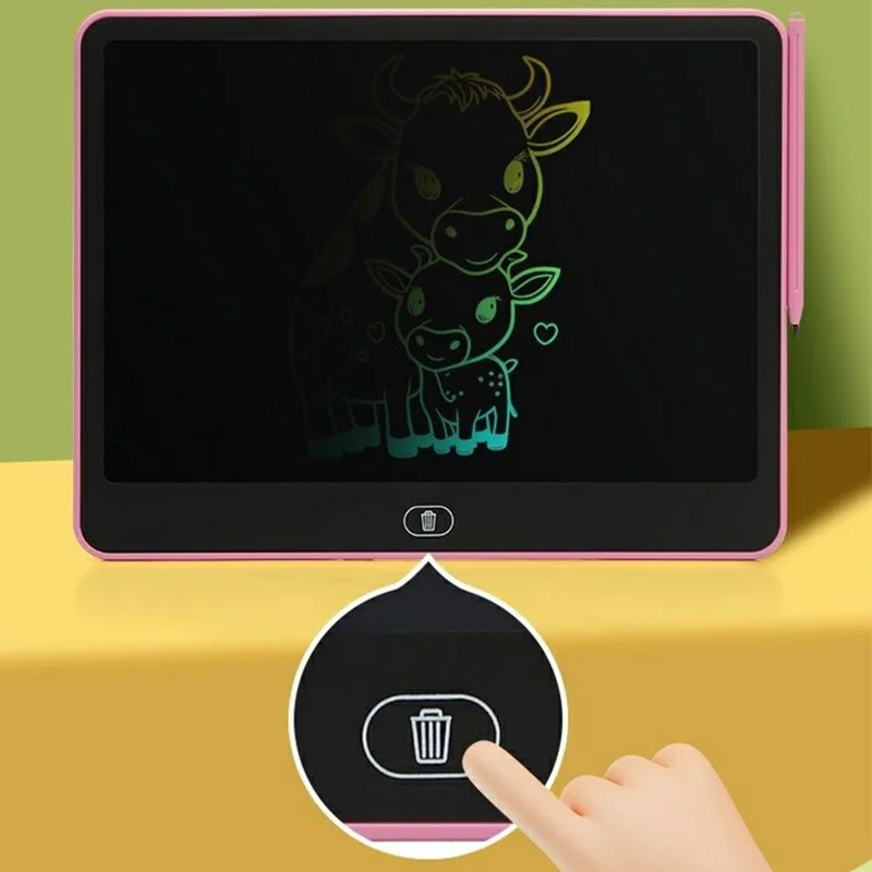 H13 13-inch Horizontal LCD Handwriting Board Kids Color Drawing Writing Graffiti Memo Pad - Pink