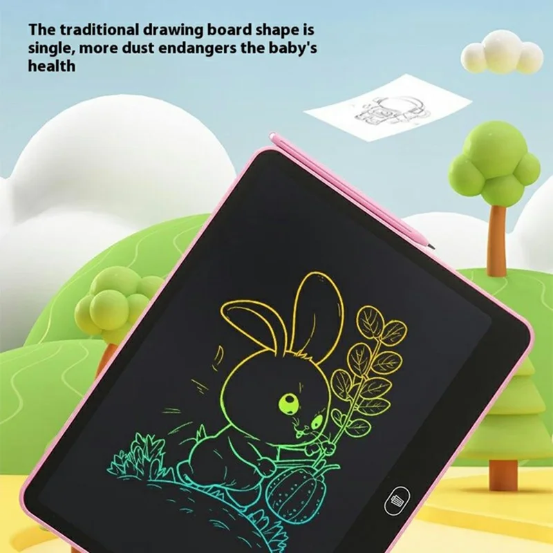 H13 13-inch Horizontal LCD Handwriting Board Kids Color Drawing Writing Graffiti Memo Pad - Pink