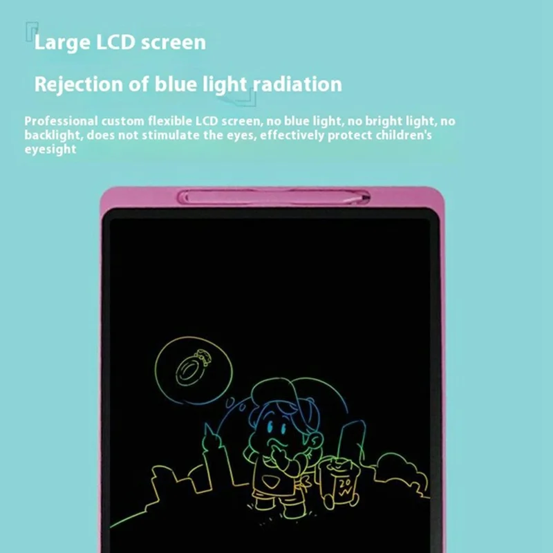 JX-16 Style-B 16-calowy kolorowy tablet LCD do pisania, tablica rysunkowa z funkcją jednoklikowego kasowania, różowy