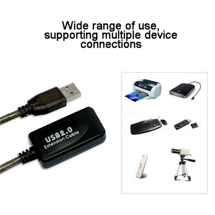 Cordon D'adaptateur USB 5m 480 Mbps Câble Extension de Transmission de Données à Haute Vitesse Mâle à la Femelle Câble D'extension USB 2.0 Câble de Répéteur Actif