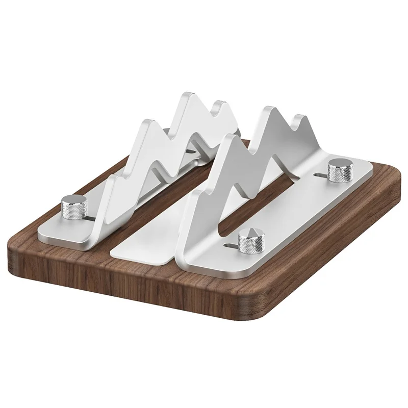 AODUKE AJBZJ03M Mini PC Stand For Mac Mini M4 M3 M2 M1 Walnut Wood Adjustable Width 1-2.2 Inch Vertical Holder