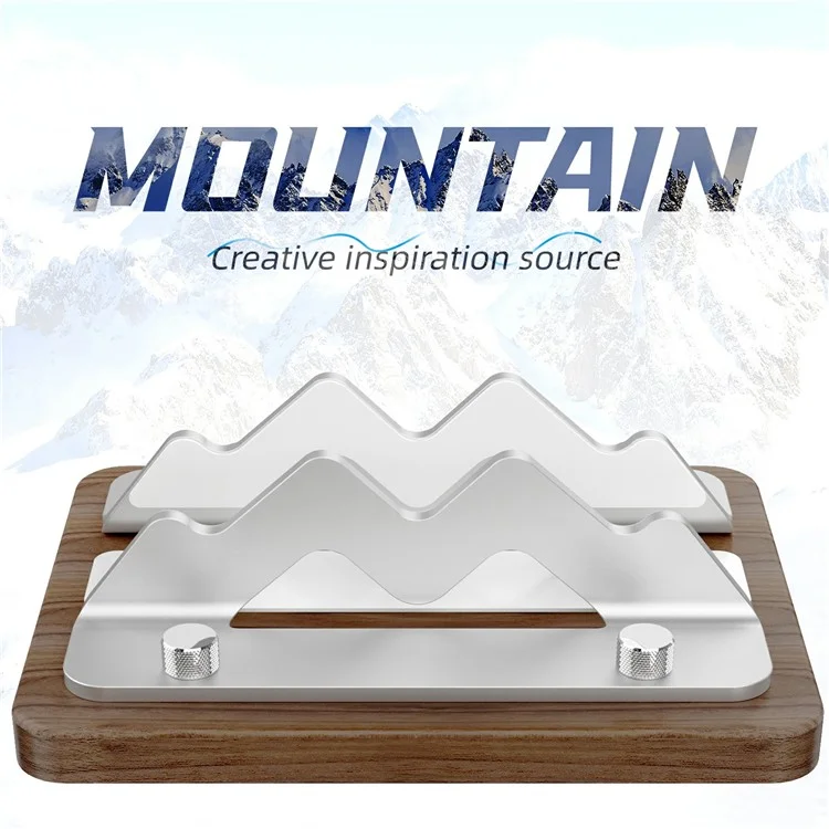 AODUKE AJBZJ03M Mini PC Stand For Mac Mini M4 M3 M2 M1 Walnut Wood Adjustable Width 1-2.2 Inch Vertical Holder