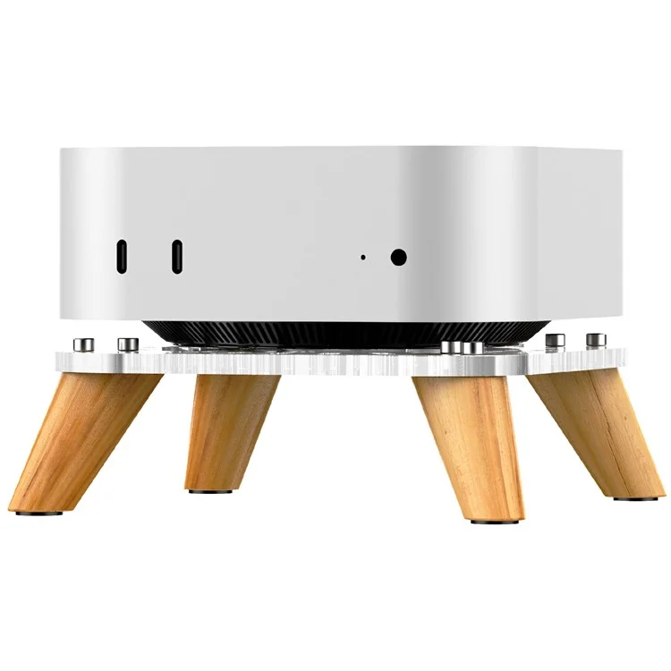 AODUKE AJM4-4 para Mac Mini M4 / M4 Pro Mini PC Soporte de madera de refrigeración vertical
