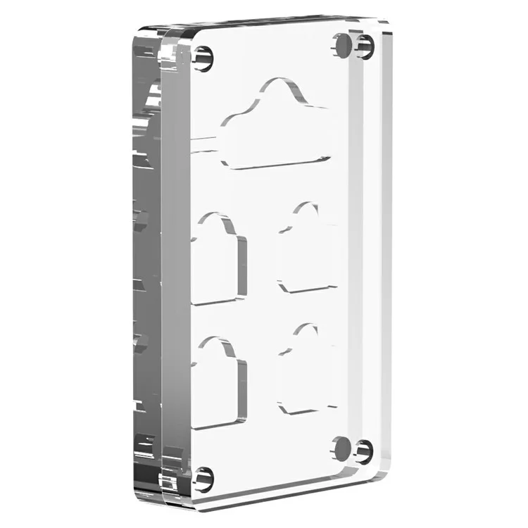 Boîte de rangement pour carte SIM micro AJCX05SIM avec 6 fentes, en acrylique transparent avec éjecteur magnétique