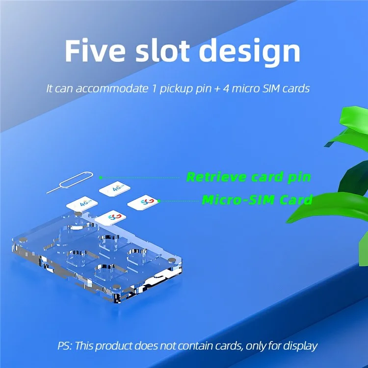 Boîte de rangement pour carte SIM micro AJCX05SIM avec 6 fentes, en acrylique transparent avec éjecteur magnétique
