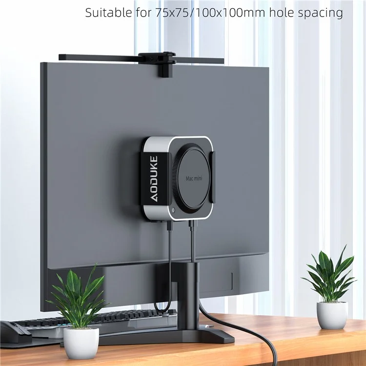 AJM4-B For Mac Mini M4  /  M4 Pro Mini PC Stand Aluminum Alloy Under Desk Mounting Bracket