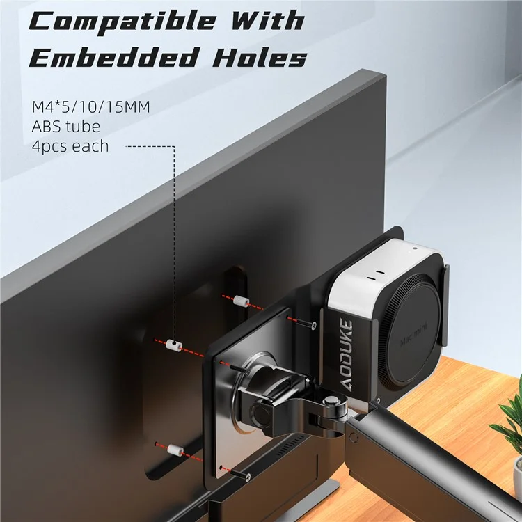 AJM4-BMAX für Mac Mini M4 / M4 Pro Mini PC Ständer Aluminiumlegierung Unter-Schreibtisch-Montagebügel Aufhängehalterung