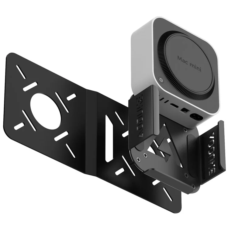 AJM4-BMAX für Mac Mini M4 / M4 Pro Mini PC Ständer Aluminiumlegierung Unter-Schreibtisch-Montagebügel Aufhängehalterung