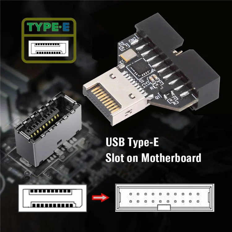 UC-141-TC005 Адаптер-удлинитель с чипом CH334P для передней панели USB 3.1 Type-E IDC разъема на 20-контактный разъем USB 3.0