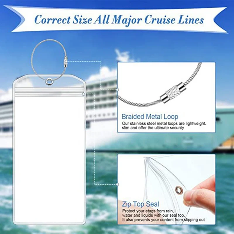 xlp01 10Pcs Luggage Tags Vertical Transparent Waterproof ID Card Holder PVC with Steel Wire Loop - Green
