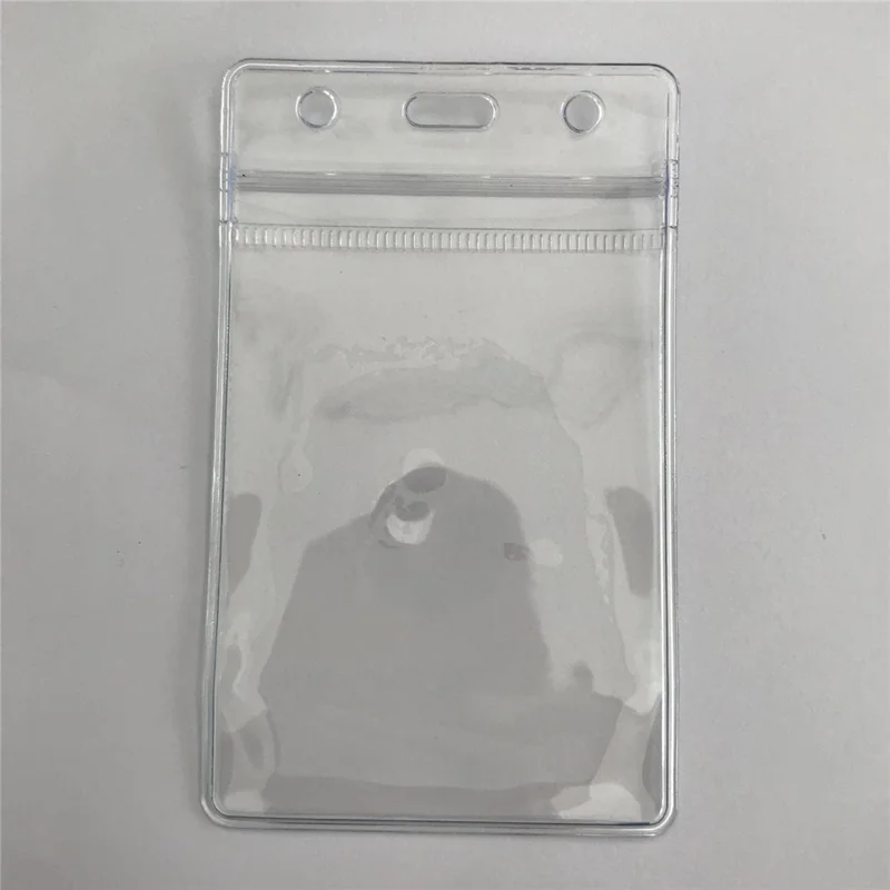 10Pcs Vertical Clear Waterproof ID Card Holder PVC Sealable Badge Protector