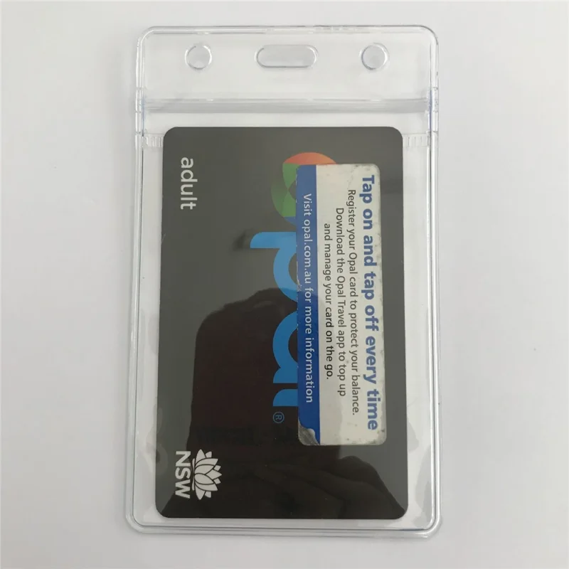 10Pcs Vertical Clear Waterproof ID Card Holder PVC Sealable Badge Protector