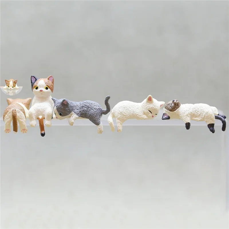 Cute Cat Figurine Desk Ornament Figure Cup Lid Decor Computer Decoration for Home  /  Office  /  Car - Cat 7
