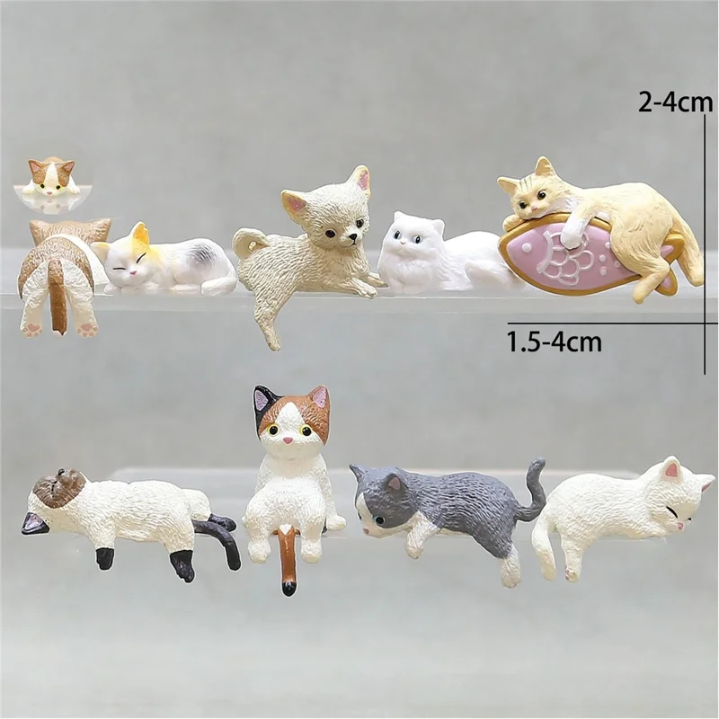 Figurine de chat mignonne Ornement de bureau Figure Couvercle de tasse Décoration d'ordinateur pour la maison / le bureau / la voiture - Chat 5 / Secondaire