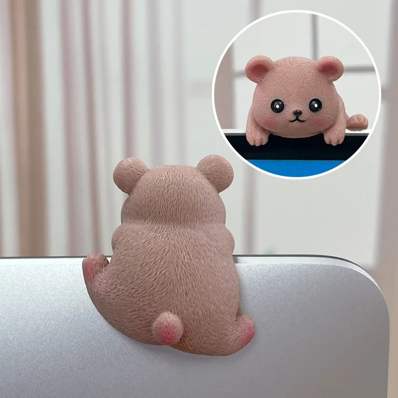 Decorazione da scrivania per monitor del computer Figura ornamentale animale carino per computer TV - Orso