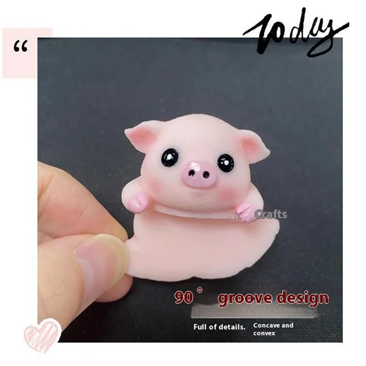 Creative Desktop Screen Monitor Decoration Cute Animal Figurine Ornament for Computer TV Display - Pig
