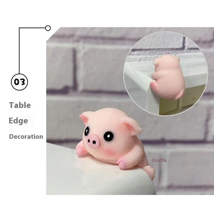 Creative Desktop Screen Monitor Decoration Cute Animal Figurine Ornament for Computer TV Display - Pig
