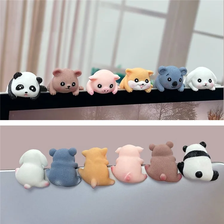 Figurine décorative de bureau pour écran d'ordinateur et téléviseur - Motif animal mignon - Race Shiba Inu