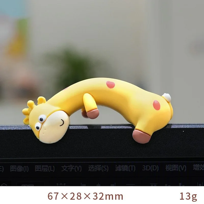 2803 Giraffe Design Mini Figurine Screen Decoration Car Dashboard Ornament Computer Monitor Figure - Style D
