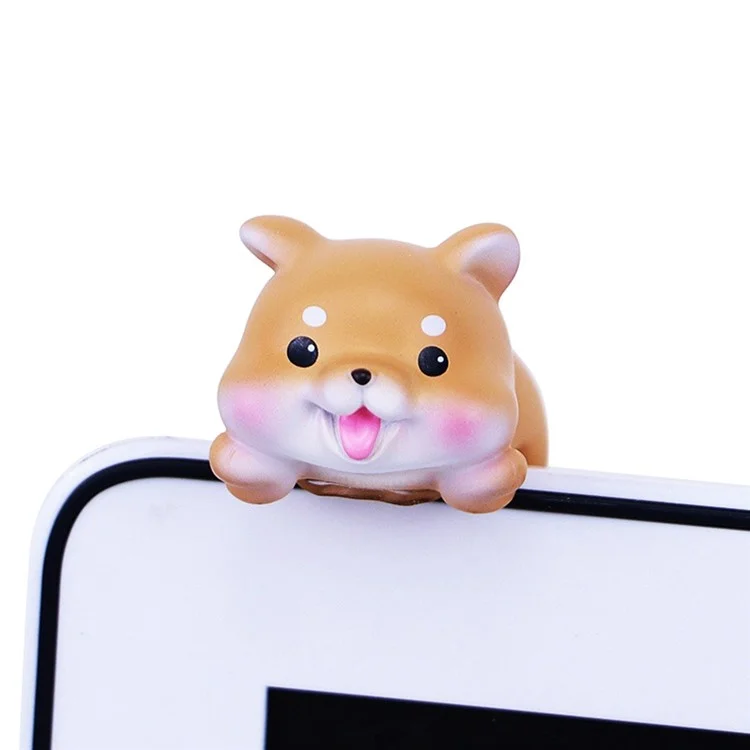 2473 Mini Estatueta de Resina para Decoração de Mesa - Ornamento Fofo para Monitor de Computador / TV / Painel de Carro - Shiba Inu