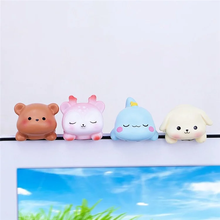 2473 Mini Estatueta de Resina para Decoração de Mesa - Ornamento Fofo para Monitor de Computador / TV / Painel de Carro - Shiba Inu