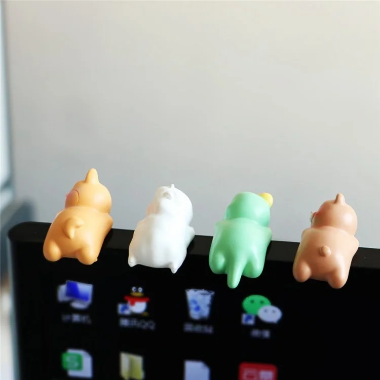 BB2453 Mini Figurinhas de Animais Deitados Ornamentos de Mesa Figuras de Resina Adesiva para Decoração de Casa/Escritório - Pato