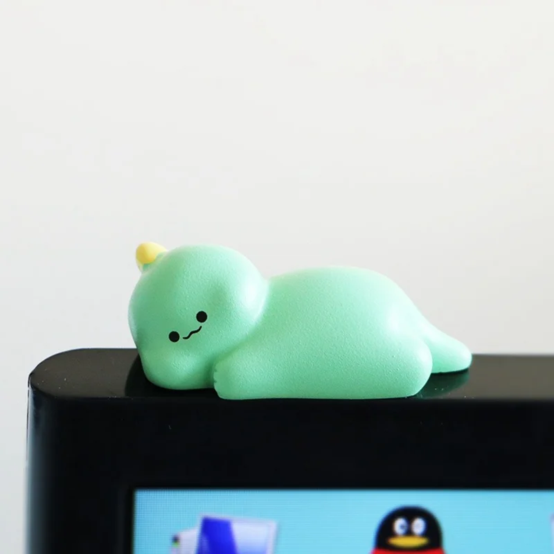 BB2453 Mini Lying Animal Figurines Desk Ornaments Adhesive Resin Craft Figures for Home / Office Decor - Dragon