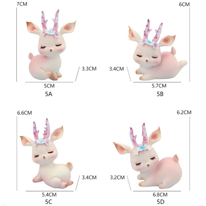 2573 Figurine de cerf de style nordique Ornement Jolie figure en résine Artisanat pour la décoration de la maison / du bureau - 5A