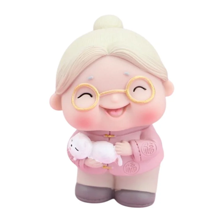 2396 Cute Elderly Couple Figures for Birthday Cake Decoration Figurine Baking Accessories - Old Lady