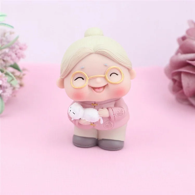 2396 Cute Elderly Couple Figures for Birthday Cake Decoration Figurine Baking Accessories - Old Lady