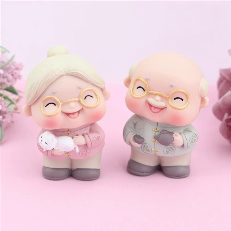 2396 Cute Elderly Couple Figures for Birthday Cake Decoration Figurine Baking Accessories - Old Lady