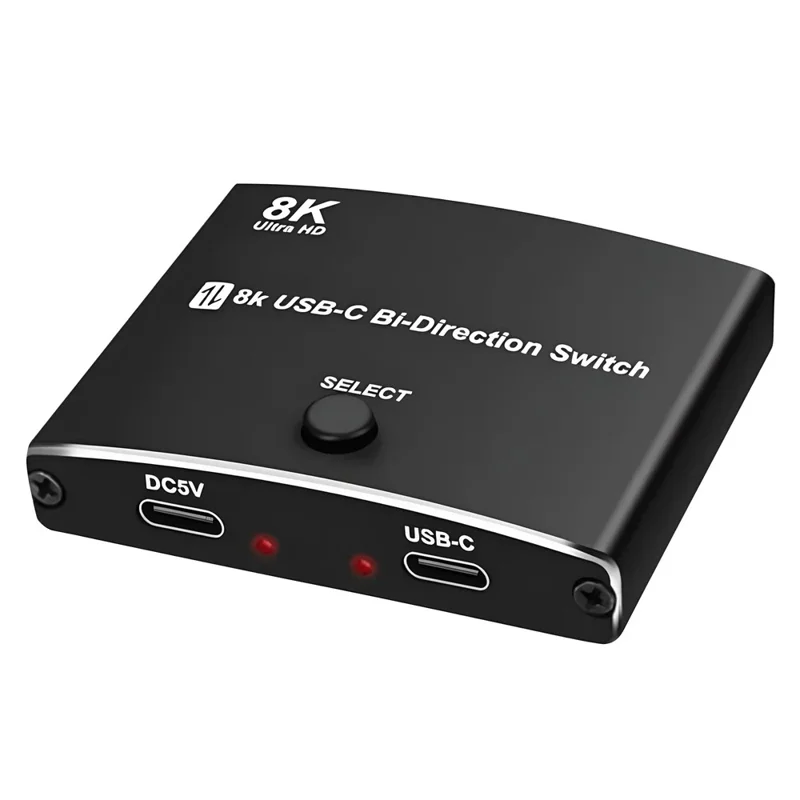 TYPE C Bidirectional Switcher USB C 2 In 1 Out Converter 40Gbps 8K Video Output Support 100W Fast Charging