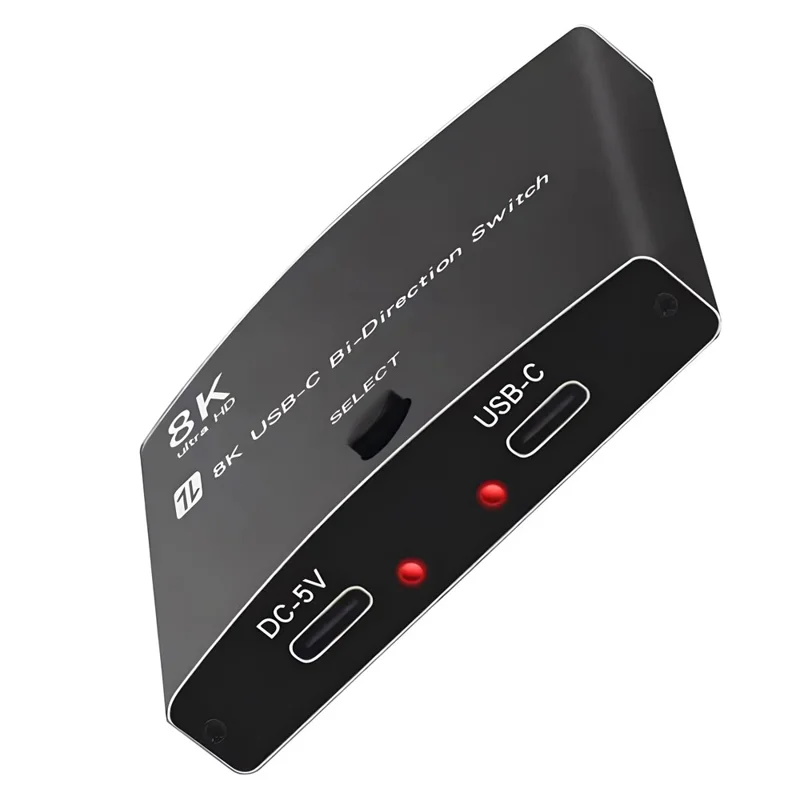 TYPE C Bidirectional Switcher USB C 2 In 1 Out Converter 40Gbps 8K Video Output Support 100W Fast Charging