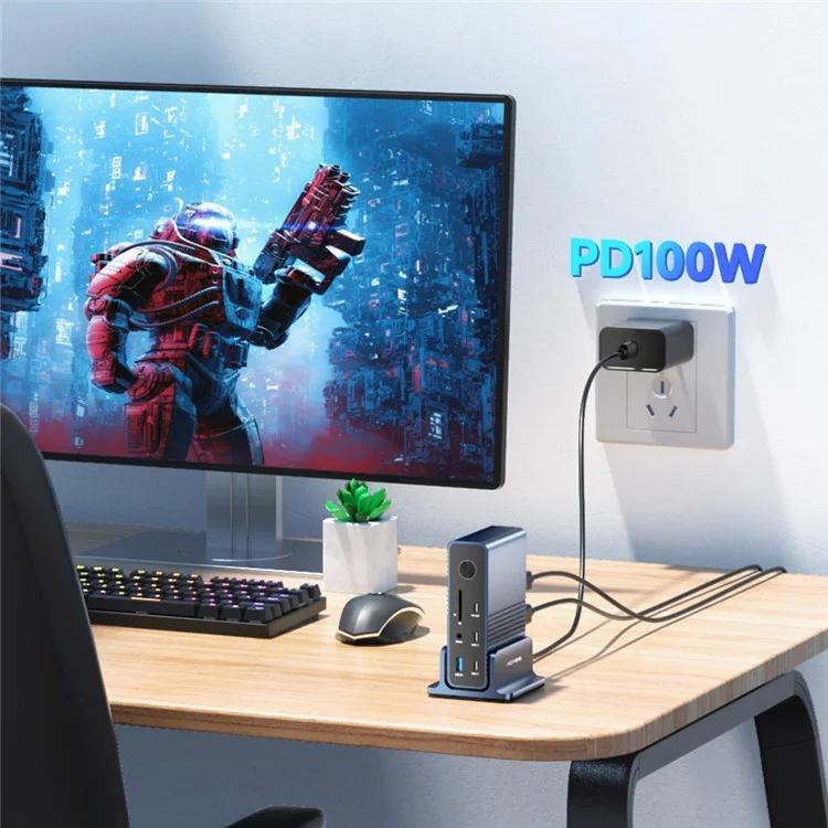 ACASIS DS-7A15 15 in 1 USB-C Hub 100W PD 4K 60Hz Compatible with Thunderbolt 3 / 4 Docking Station