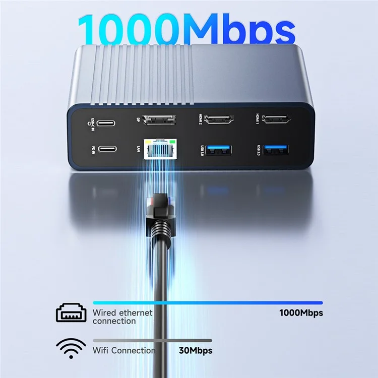 ACASIS DS-7A15 15 in 1 USB-C Hub 100W PD 4K 60Hz Compatible with Thunderbolt 3 / 4 Docking Station