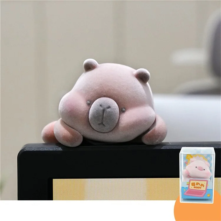 BABY STORY BB2836-1 Vinyl Figure Decorative Ornament Flocking Mini Statue for Car / Desktop / Monitor - Capybara