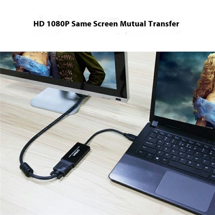 ONTEN OTN-5201 USB 3.0 to VGA Video Converter 1080P PC to Projector Adapter