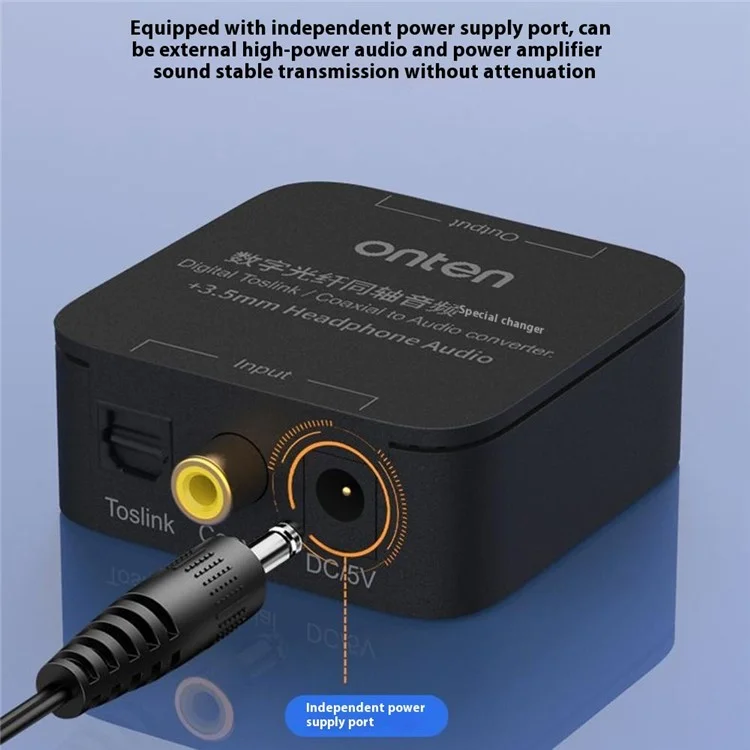 ONTEN 37506 Digitaler Toslink / Koaxial zu Audio Konverter mit 3,5mm Kopfhörer-Audioausgang