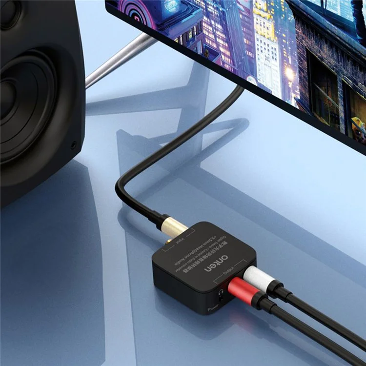 ONTEN 37506 Digitaler Toslink / Koaxial zu Audio Konverter mit 3,5mm Kopfhörer-Audioausgang