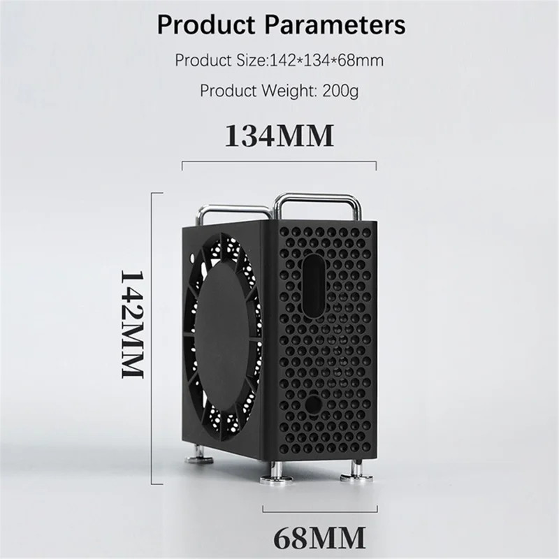 Защитный чехол для Apple Mac Mini M4 / M4 Pro 2024 с корпусом из полого ABS с функцией расширения жесткого диска - Черный