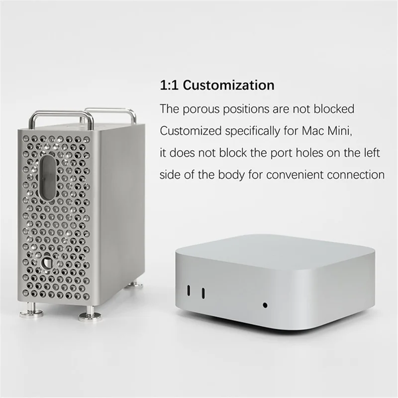 Защитный чехол для Apple Mac Mini M4 / M4 Pro 2024 с корпусом из полого ABS с функцией расширения жесткого диска - Черный