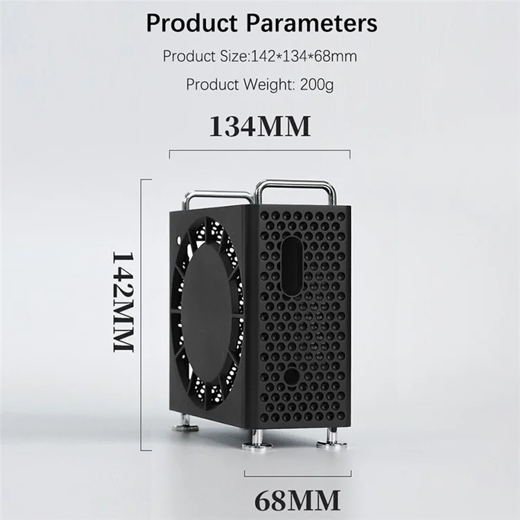 For Apple Mac Mini M4  /  M4 Pro 2024 Protective Case Computer Host Hollow ABS Shell with Expansion Hard Drive Function - White