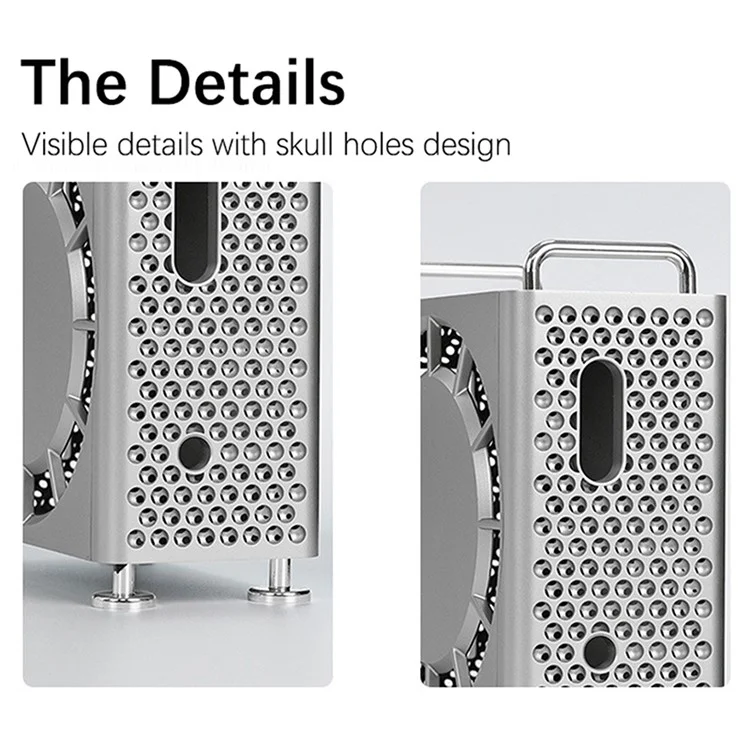 For Apple Mac Mini M4  /  M4 Pro 2024 Protective Case Computer Host Hollow ABS Shell with Expansion Hard Drive Function - White