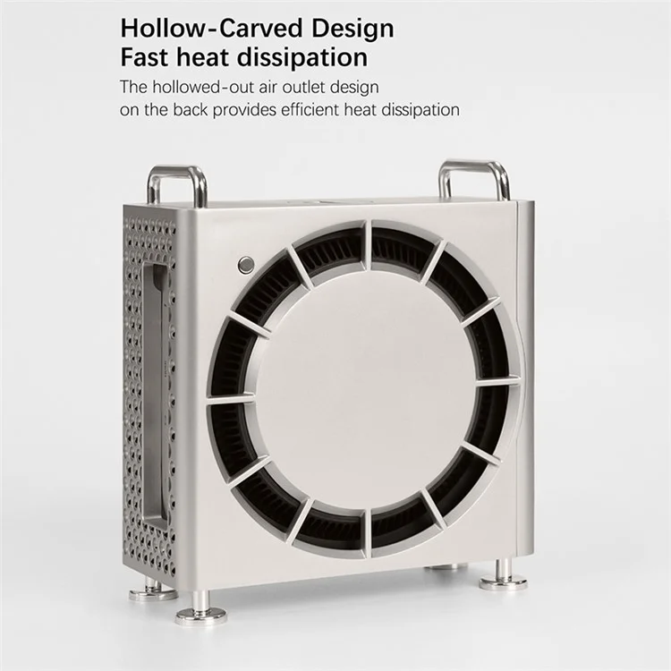 For Apple Mac Mini M4  /  M4 Pro 2024 Protective Case Computer Host Hollow ABS Shell with Expansion Hard Drive Function - White