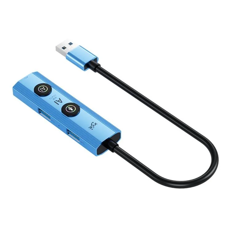 YCE V295A 5 в 1 USB3.0 Концентратор Алюминиевый сплав Многофункциональная AI Станция расширения - Синий