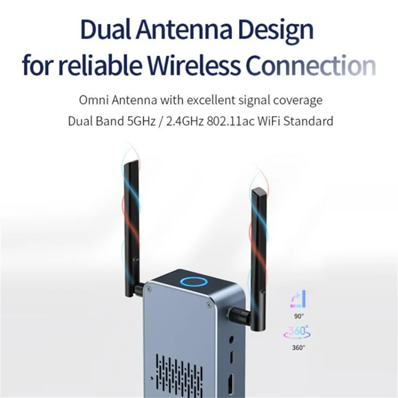 Kit Trasmettitore e Ricevitore Wireless HD G52+R18 4K per Mirroring Schermo per PC / TV / Proiettore